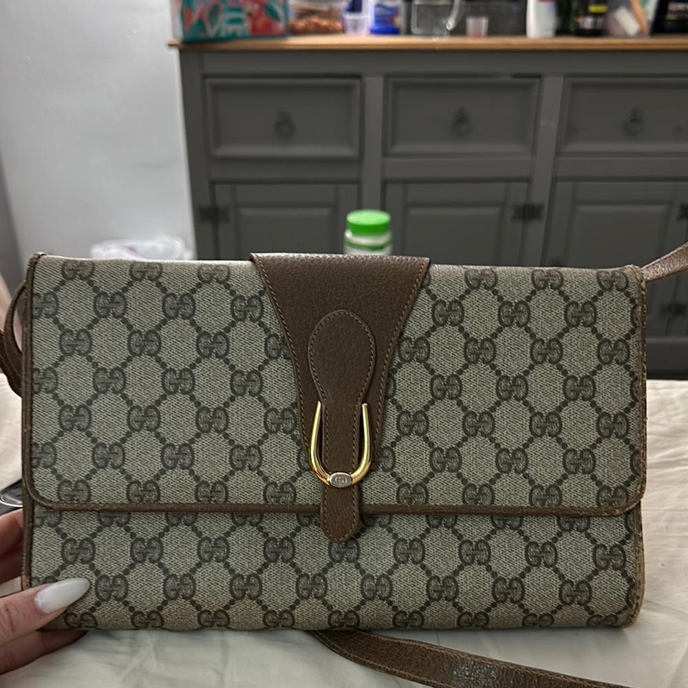 Gucci Beige and Brown Crossbody Bag